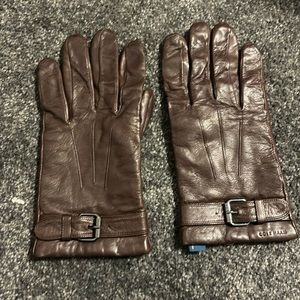 Cole Haan leather gloves. Brown